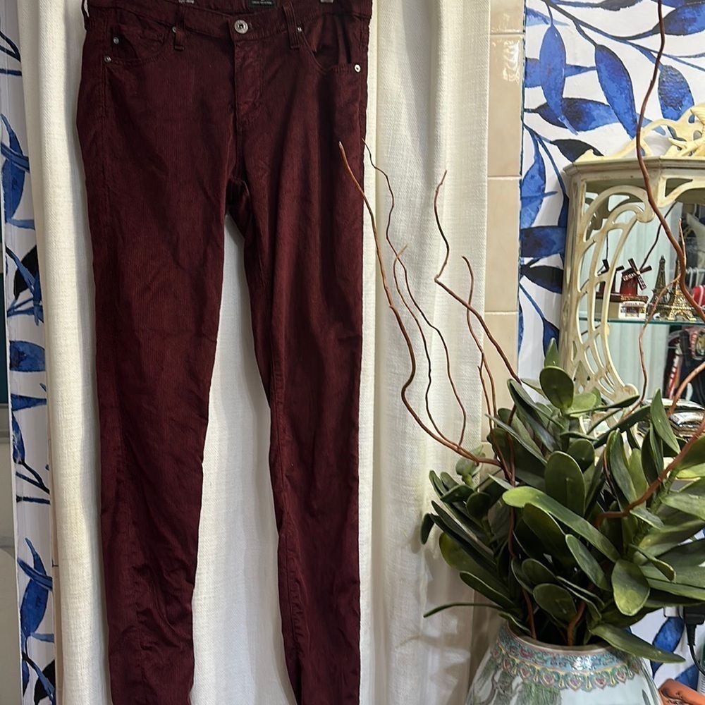 Women’s Adriano Goldschmied Burgundy Corduroy The Legging Super Skinny Jeans 27R